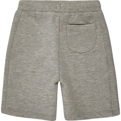 Mini boys grey ribbed shorts